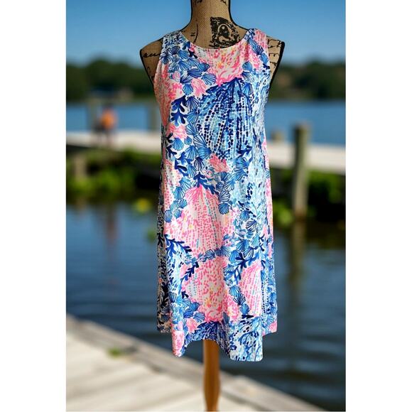 Lilly Pulitzer Dresses & Skirts - Lilly Pulitzer Blue & Pink Kristen Swing Dress Sway with Me Women’s Size XS